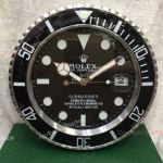 New 2017 Upgraded Replica Rolex Submariner Wall Clock w Cyclops - SS Black 43mm_th.jpg